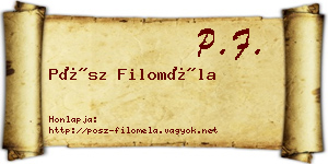 Pósz Filoméla névjegykártya